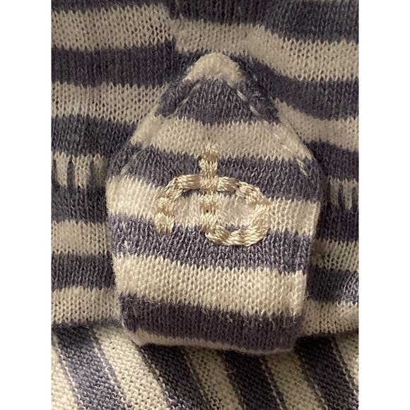 Rag & Bone Linen Blend Round Neck Tunic Top Sz 2XL Dusk Lavender Air Stripe NWT - Picture 3 of 8